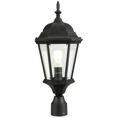 Welbourne Collection Textured Black 1-Light Outdoor Post Lantern - Super Arbor