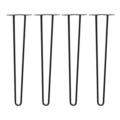 24 in. Black Steel 2-Rod Hairpin Leg (4-Pack) - Super Arbor