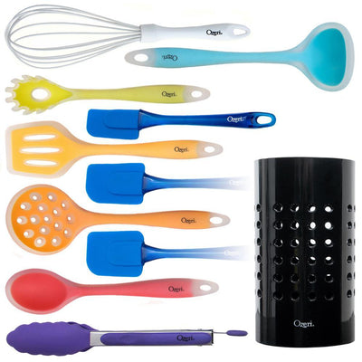 11-Piece All-In-One Silicone Utensil Set in Multicolor - Super Arbor