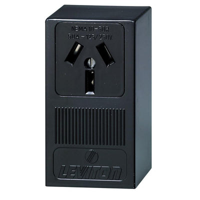 50 Amp Thermoplastic Power Single Outlet, Black - Super Arbor