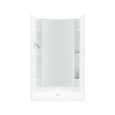 Accord 1.25 in. x 36 in. x 77 in. 1-Piece Direct-to-Stud Shower Back Wall in White - Super Arbor