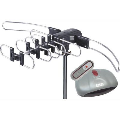 Outdoor Amplified Antenna 150 Miles Range 360° Rotation Wireless Remote No Assembly Required - Super Arbor