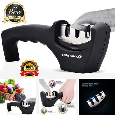 LIGHTSMAX Manual Knife Sharpener with 3-Stages - Super Arbor