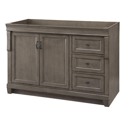 Naples 48 in. W Bath Vanity Cabinet Only in Distressed Grey with Right Hand Drawers - Super Arbor