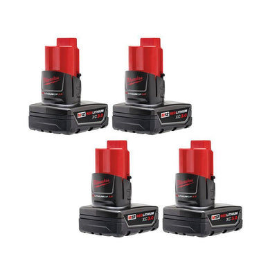 M12 12-Volt Lithium-Ion XC Extended Capacity 3.0 Ah Battery Pack (4-Pack) - Super Arbor
