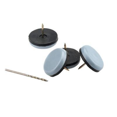 1-1/4 in. Gray and Black Base Nail-on Glides (4-Pack) - Super Arbor