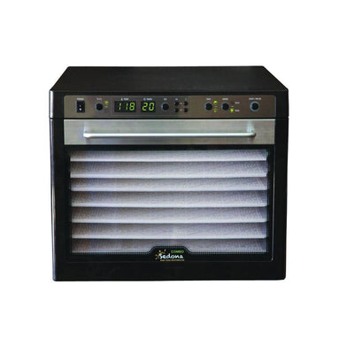 Sedona Combo 9-Tray Black Stainless Steel Food Dehydrator with Built-In Timer - Super Arbor