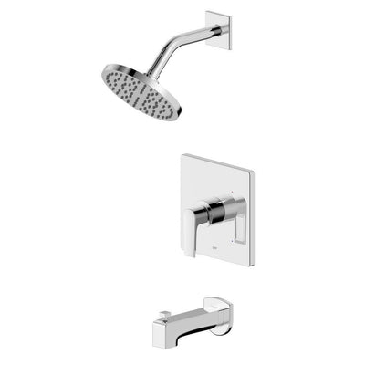 Chatelet Single-Handle 1-Spray Settings Round Tub and Shower Faucet Set in Chrome with Valve Included - Super Arbor