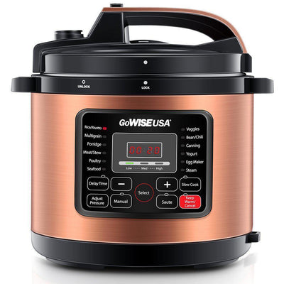 6 Qt. Copper Electric Pressure Cooker with Non-Stick Interior - Super Arbor