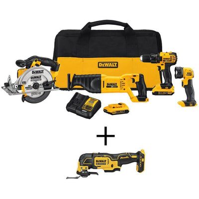 20-Volt MAX Lithium-Ion Cordless Combo Kit (4-Tool) with ATOMIC 20-Volt  Brushless Cordless Oscillating Tool - Super Arbor