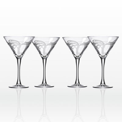 Palm Tree 10 oz. Clear Martini (Set of 4) - Super Arbor