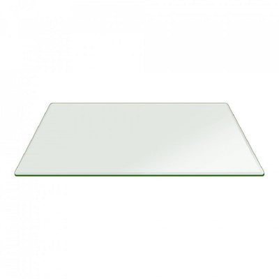 24 in. x 60 in. Clear Rectangle Glass Table Top, 1/2 in. Thick, Beveled Edge Polished Tempered Radius Corners - Super Arbor