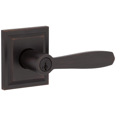 Torrey Venetian Bronze Low Profile Rose Keyed Entry Door Lever Featuring SmartKey Security - Super Arbor