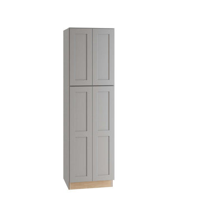 Tremont Assembled 24x84x24 in. Plywood Shaker Utility Kitchen Cabinet Soft Close in Painted Pearl Gray - Super Arbor