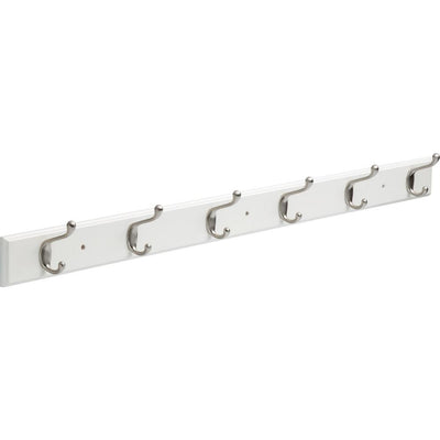 45 in. White and Satin Nickel Hook Rack - Super Arbor