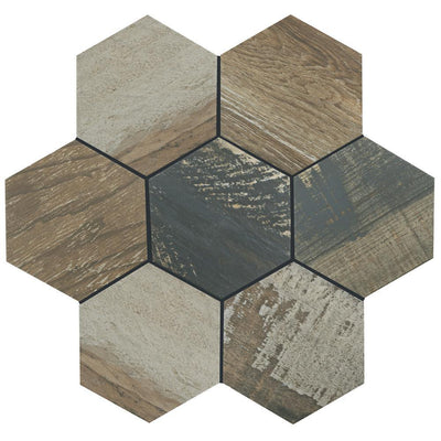 Gaugin Hex Catan Shadow 8-5/8 in. x 9-7/8 in. Porcelain Floor and Wall Tile (11.56 sq. ft. / case)