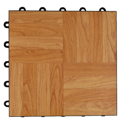 Greatmats Max Tile 12 in. x 12 in. x 5/8 in. Light Oak Vinyl Interlocking Raised Modular Floor Tile (Case of 26)