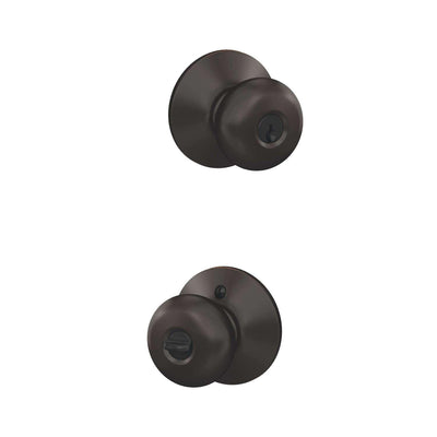 Schlage Plymouth Aged Bronze Entry Lockset ANSI Grade 2 1-3/4 in.