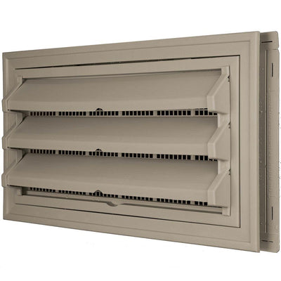9-3/8 in. x 17-1/2 in. Foundation Vent Kit with Trim Ring and Optional Fixed Louvers (Molded Screen) in #095 Clay - Super Arbor