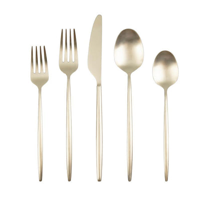 Gaze Champagne Satin 18/0 20-Piece Flatware Set (Service for 4) - Super Arbor