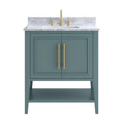 Arietta 31 in. Ocean Vanity with Carrara Marble Top