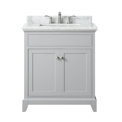 Aurora 31 in. Vanity with Carrara Marble Top