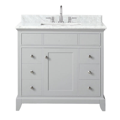 Aurora 37 in. Vanity with Carrara Marble Top