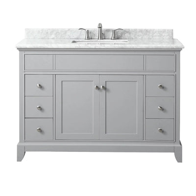 Aurora 49 in. Vanity with Carrara Marble Top