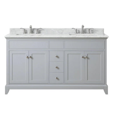 Aurora 61 in. Vanity with Carrara Marble Top