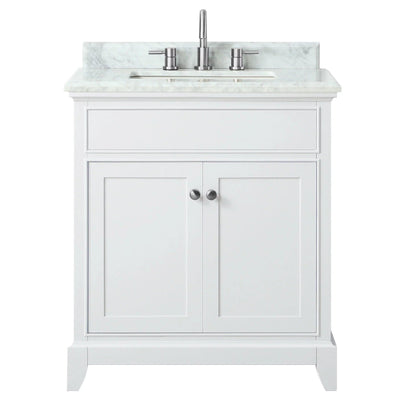 Aurora White 31 in. Vanity with Carrara Top