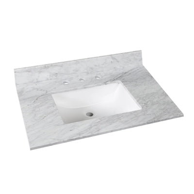 Bianco Carrara Marble 31 in. Vanity Top includes Backsplash