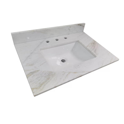 Bianco Orion 31 in. Marble Vanity Top