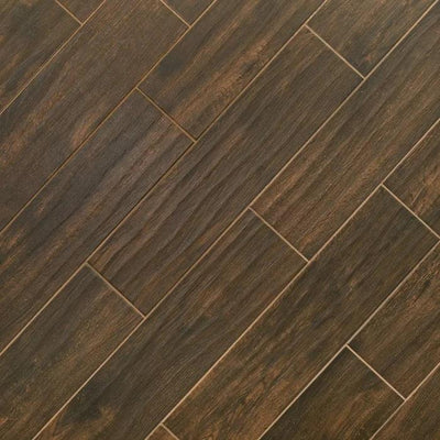 Burton Walnut III Wood Plank Porcelain Tile - Super Arbor