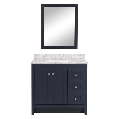 Capri 37 in. Blue Vanity Includes Mirror