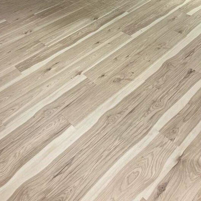 Defense+ Antique Linen Hickory 14 mm T x 6.1 in. W Waterproof Laminate Wood Flooring (16.1 sqft/case) - Super Arbor