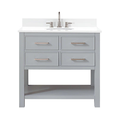 Hampton 37 in. Gray Single Vanity with Engineered Top