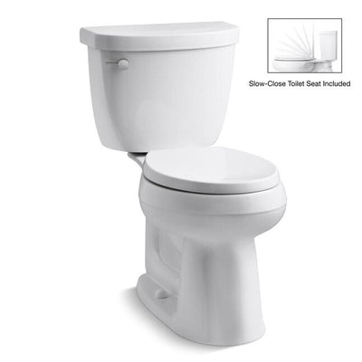 KOHLER Cimarron Complete Solution White WaterSense Elongated Chair Height 2-Piece Toilet 12-in Rough-In Size