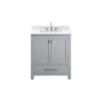 Kent 31 in. Gray Single Vanity with Engineered Carara Top