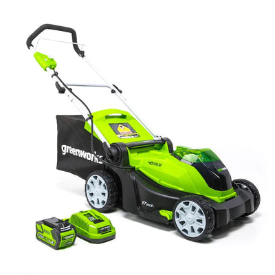 Greenworks 40-volt Lithium Ion Push 17-in Cordless Electric Lawn Mower