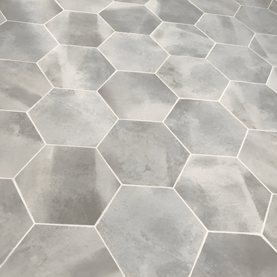 Metro Grey Hexagon 14 in. x 16 in. Matte Glazed Porcelain Floor and Wall Tile (10.07 sq. ft. / Case) - Super Arbor