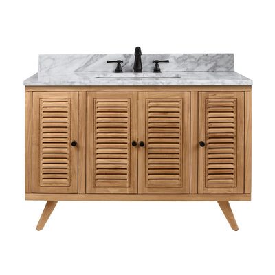 Monroe 49 in. Natural Single Vanity with Cararra Top