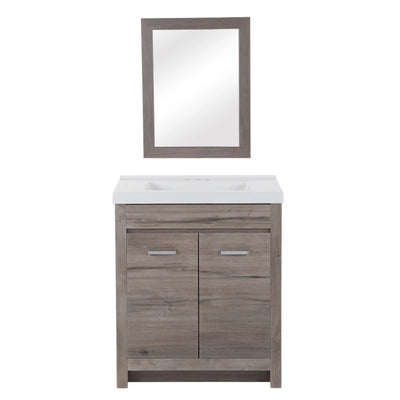 Oslo 30 in. Washed Oak Vanity -Includes Mirror