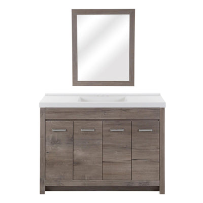 Oslo 48 in. Washed Oak Vanity -Includes Mirror