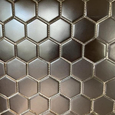 Retro Black Hexagon 11.63 in. x 12.75 in. Matte Porcelain Floor and Wall Tile (14.4 sq. ft./Case) - Super Arbor