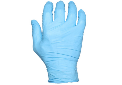 Large Blue Lightly Powdered Disposable Nitrile Gloves (100 Count) - Super Arbor