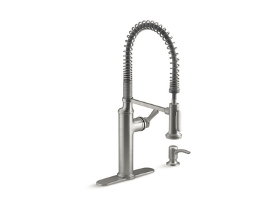 KOHLER Sous Pro-Style Single-Handle Pull-Down Sprayer Kitchen Faucet in Vibrant Stainless