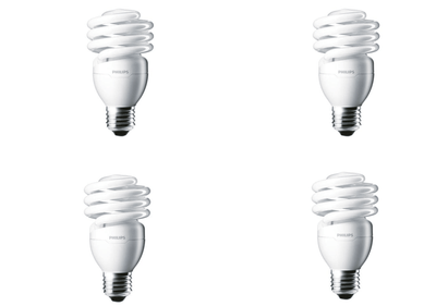 Philips 100-Watt Equivalent T2 Twister CFL Light Bulb Daylight Deluxe (4-Pack) - Hardwarestore Delivery