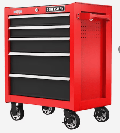 CRAFTSMAN 2000 Series 26.5-in W x 34-in H 5-Drawer Steel Rolling Tool Cabinet (Red) - Super Arbor