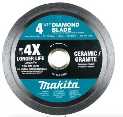 4-1/2 in. Diamond Blade, Continuous Rim, General Purpose - Super Arbor