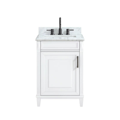 Sterling White 25 in. Vanity with Marble Top